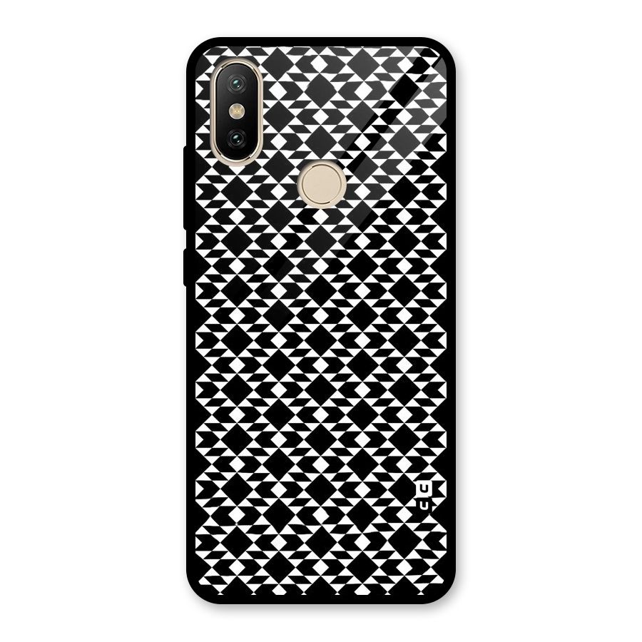 Black White Diamond Abstract Glass Back Case for Redmi A2
