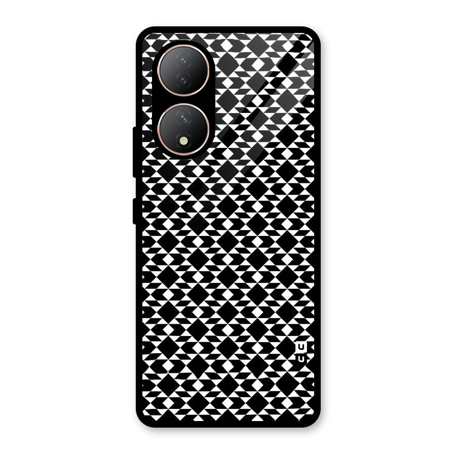 Black White Diamond Abstract Glass Back Case for Vivo Y100A