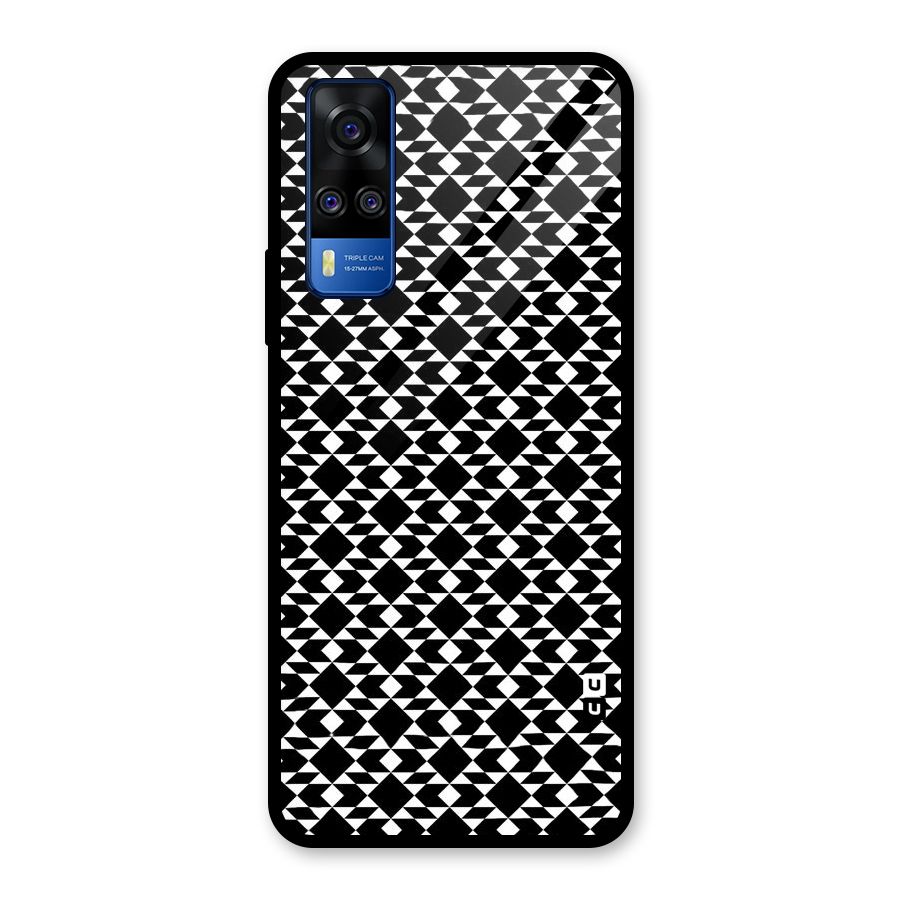 Black White Diamond Abstract Glass Back Case for Vivo Y31