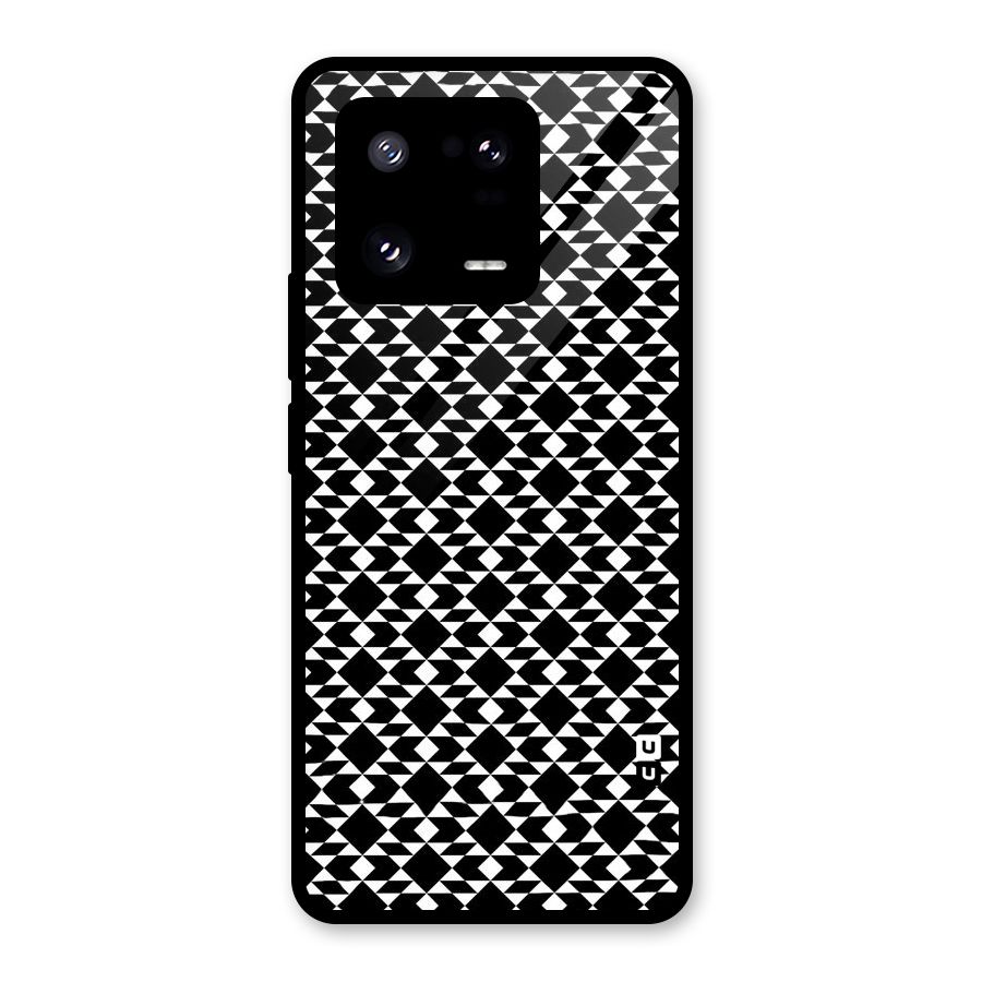 Black White Diamond Abstract Glass Back Case for Xiaomi 13 Pro