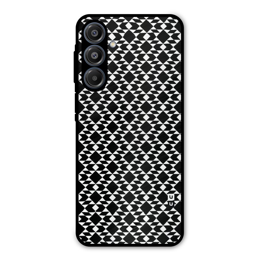 Black White Diamond Abstract Metal Back Case for Galaxy A16 5G