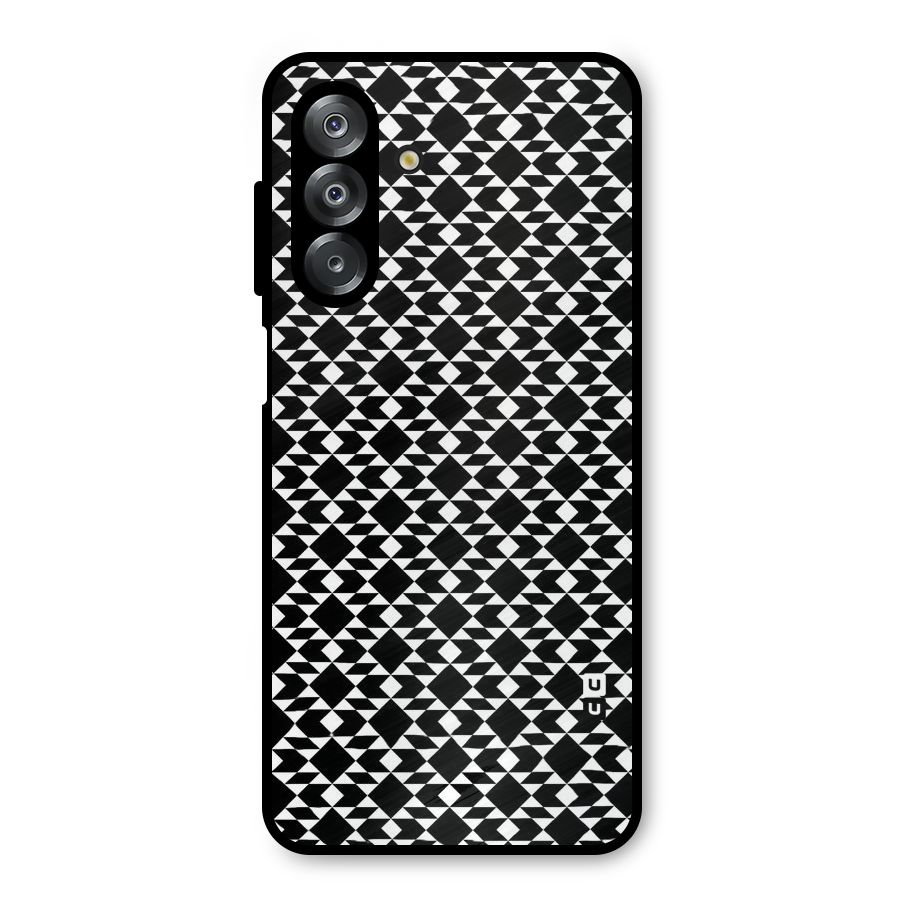 Black White Diamond Abstract Metal Back Case for Galaxy A26