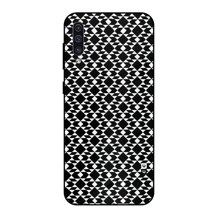 Black White Diamond Abstract Metal Back Case for Galaxy A30s