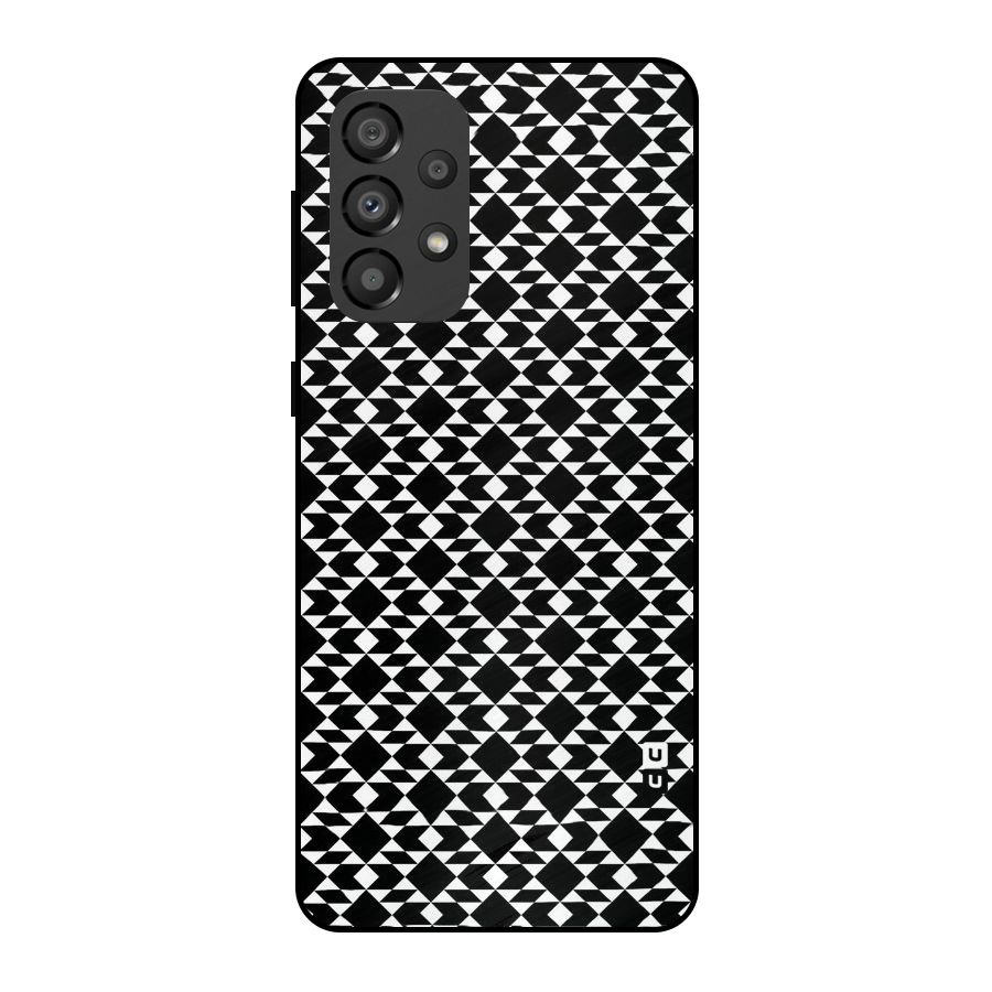 Black White Diamond Abstract Metal Back Case for Galaxy A33 5G