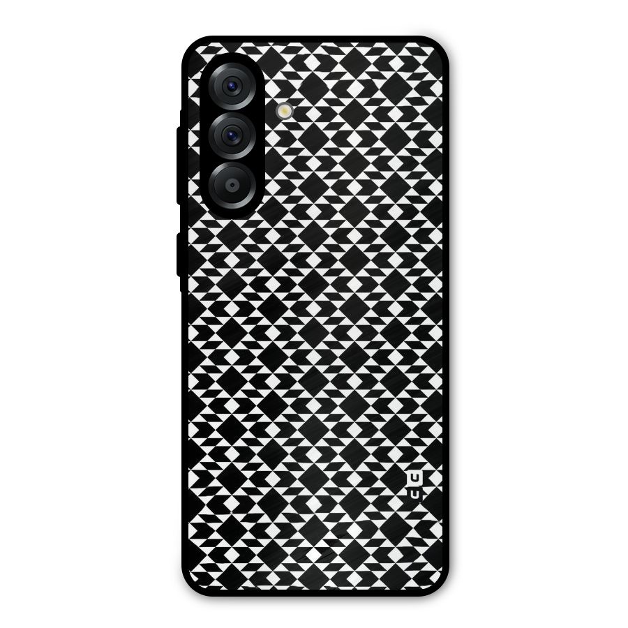 Black White Diamond Abstract Metal Back Case for Galaxy A56