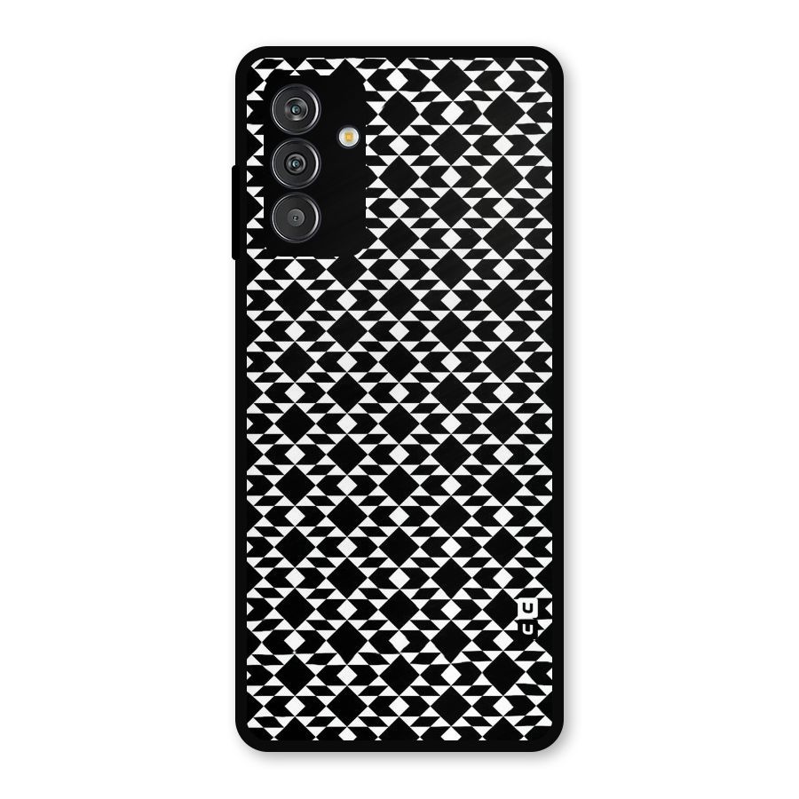 Black White Diamond Abstract Metal Back Case for Galaxy F13