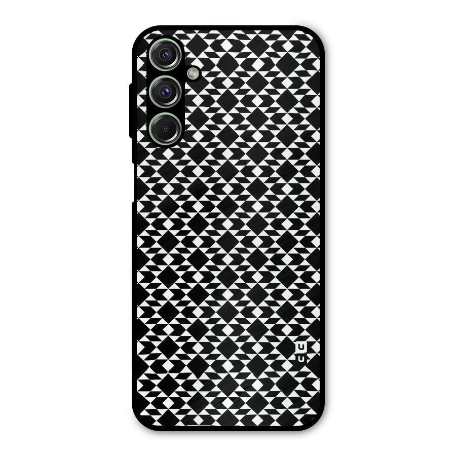 Black White Diamond Abstract Metal Back Case for Galaxy F34