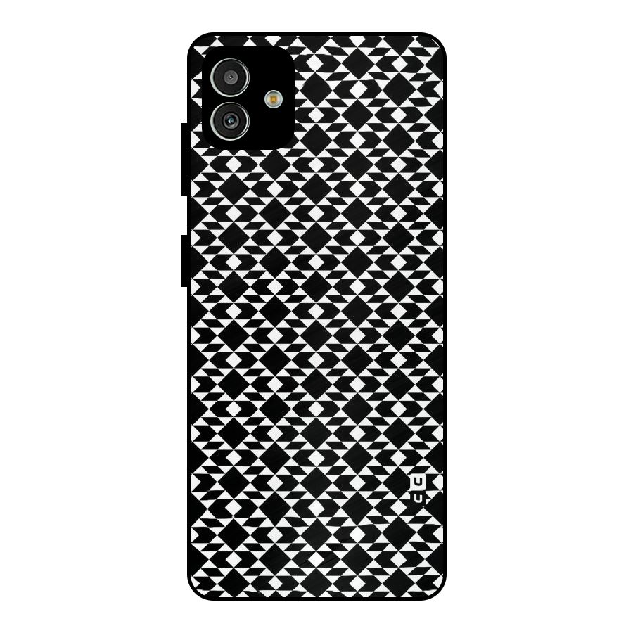 Black White Diamond Abstract Metal Back Case for Galaxy M13 5G