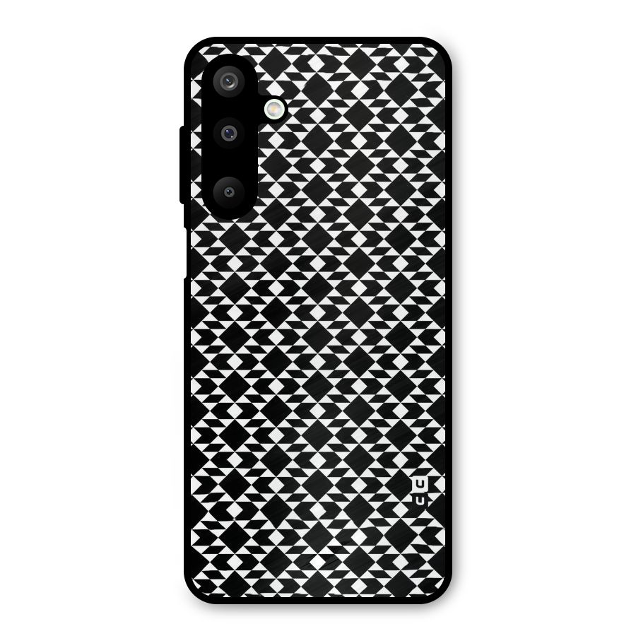 Black White Diamond Abstract Metal Back Case for Galaxy M16