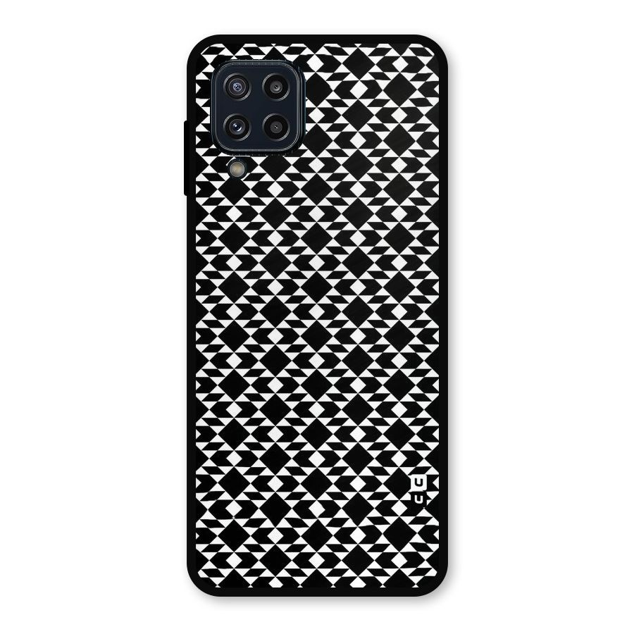 Black White Diamond Abstract Metal Back Case for Galaxy M32