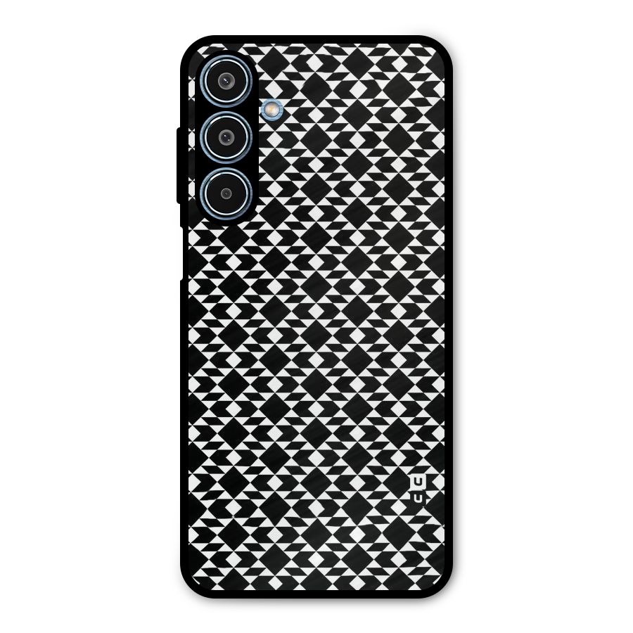 Black White Diamond Abstract Metal Back Case for Galaxy M35