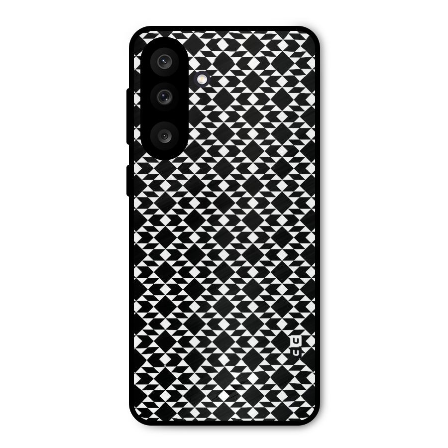 Black White Diamond Abstract Metal Back Case for Galaxy M56