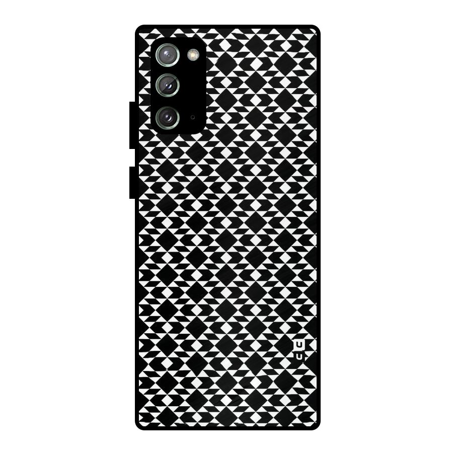 Black White Diamond Abstract Metal Back Case for Galaxy Note 20