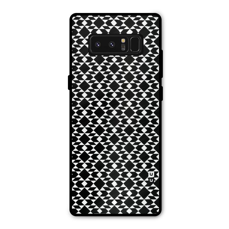 Black White Diamond Abstract Metal Back Case for Galaxy Note 8