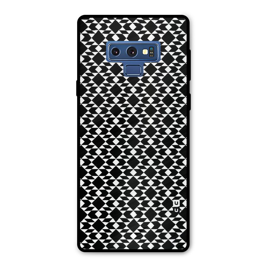Black White Diamond Abstract Metal Back Case for Galaxy Note 9