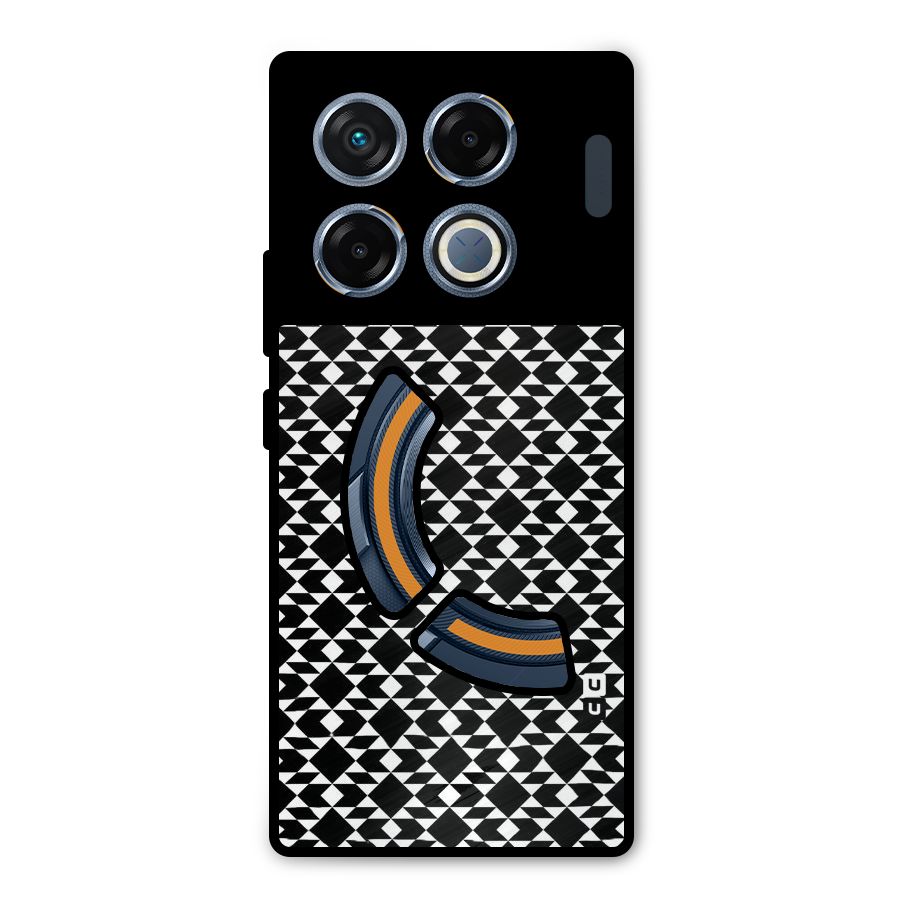 Black White Diamond Abstract Metal Back Case for Infinix GT 20 Pro