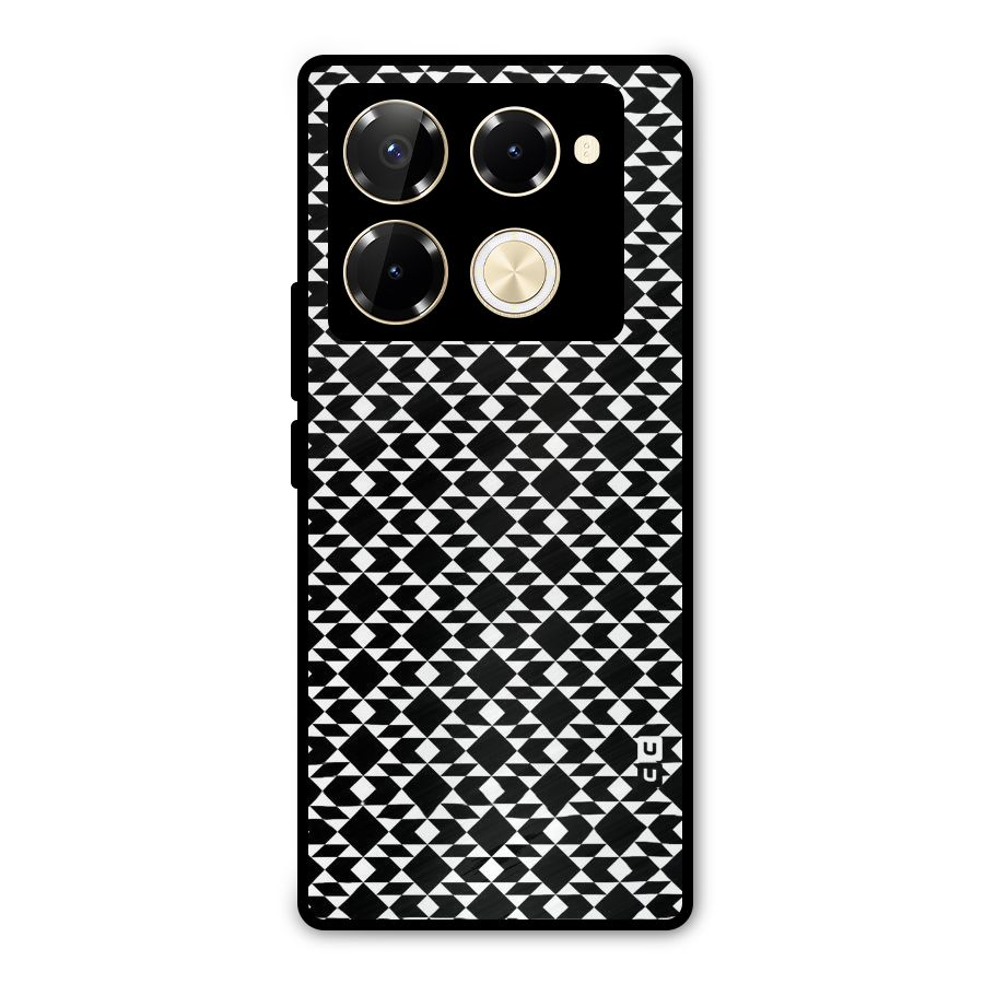 Black White Diamond Abstract Metal Back Case for Infinix Note 40 Pro Plus
