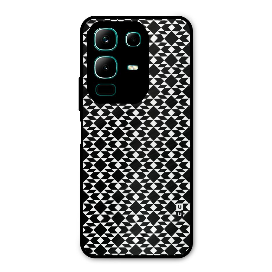 Black White Diamond Abstract Metal Back Case for Infinix Note 50x