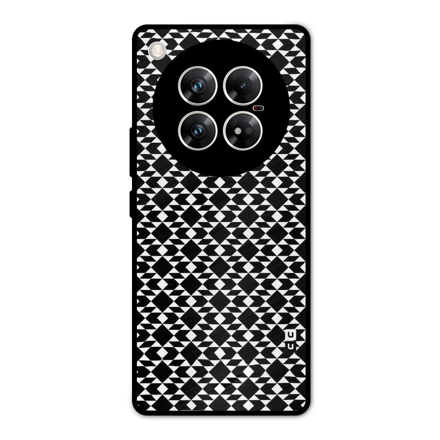 Black White Diamond Abstract Metal Back Case for Infinix Zero 40 5G