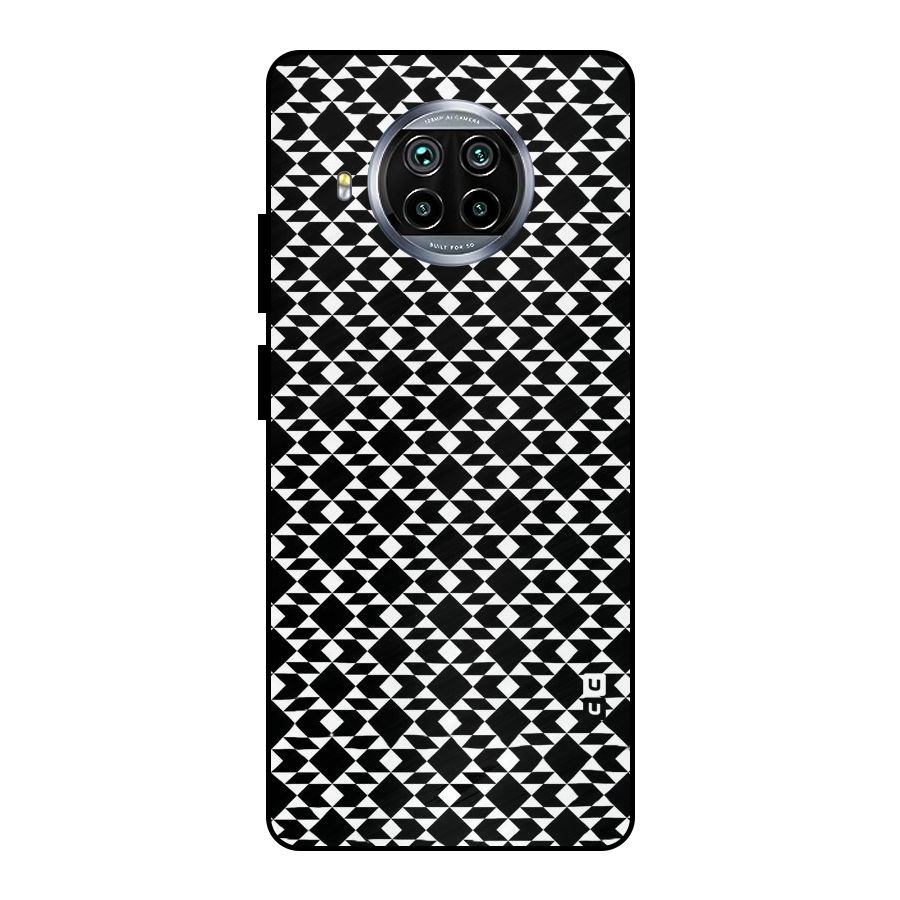 Black White Diamond Abstract Metal Back Case for Mi 10i