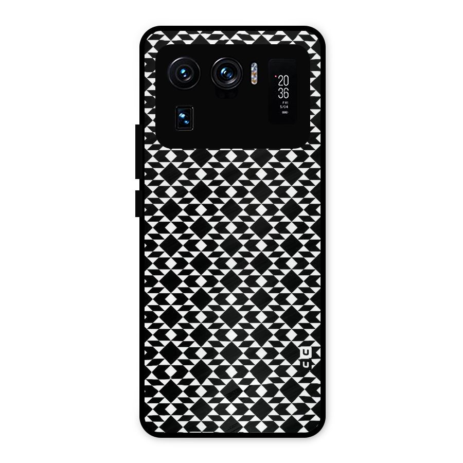 Black White Diamond Abstract Metal Back Case for Mi 11 Ultra