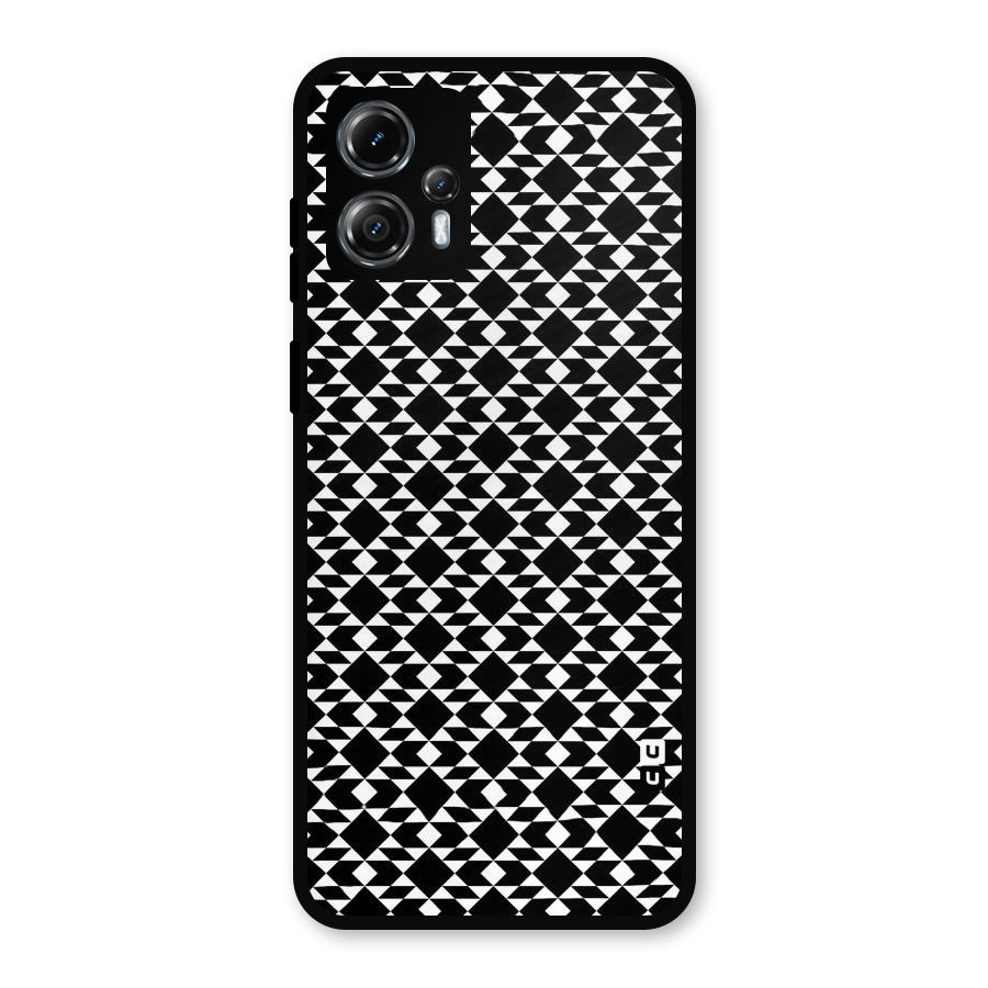 Black White Diamond Abstract Metal Back Case for Moto G13