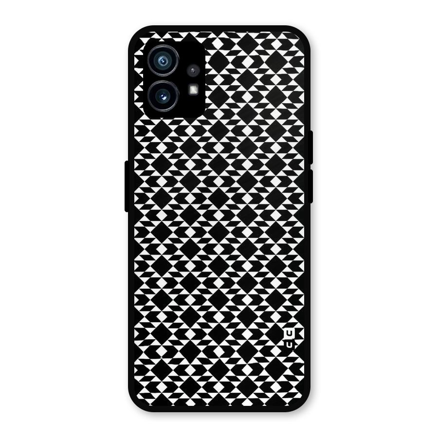 Black White Diamond Abstract Metal Back Case for Nothing Phone 1
