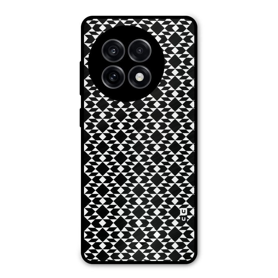 Black White Diamond Abstract Metal Back Case for OnePlus 13R