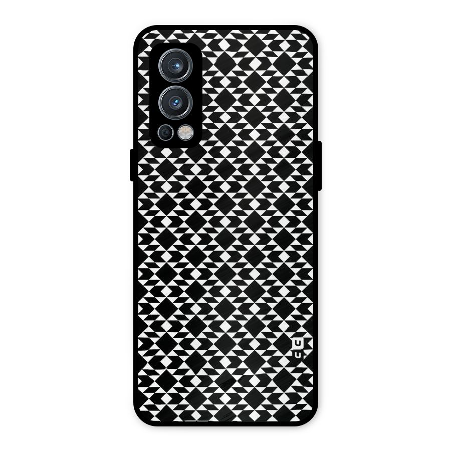 Black White Diamond Abstract Metal Back Case for OnePlus Nord 2 5G