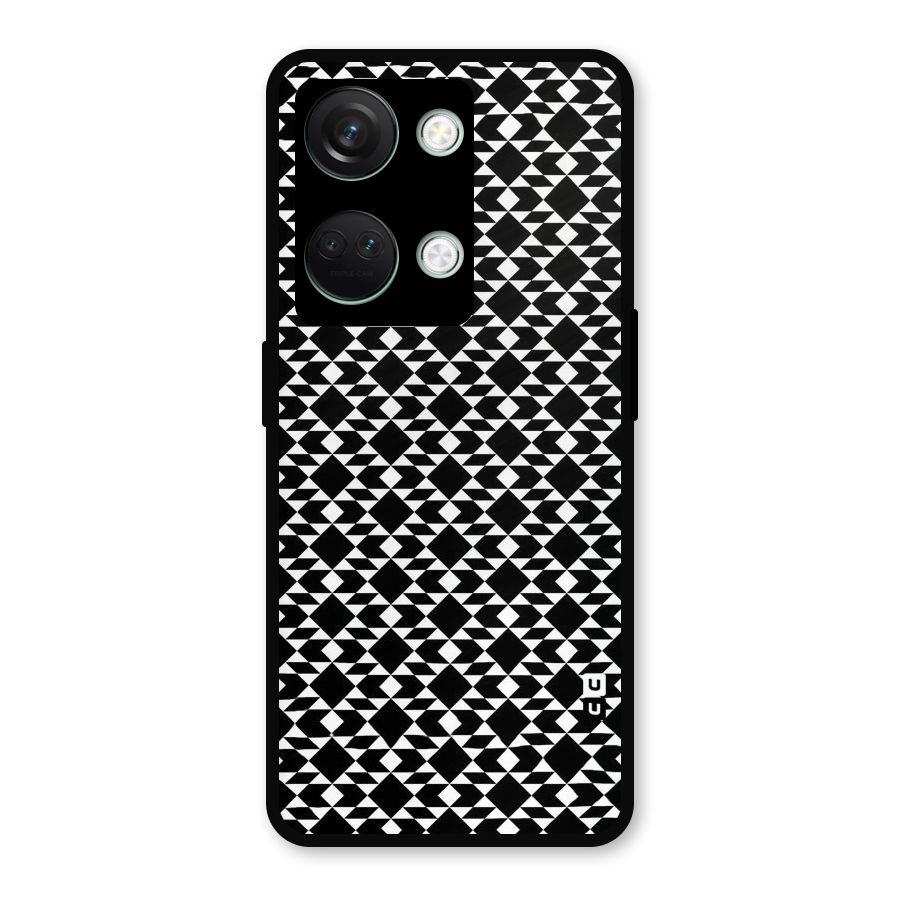 Black White Diamond Abstract Metal Back Case for OnePlus Nord 3
