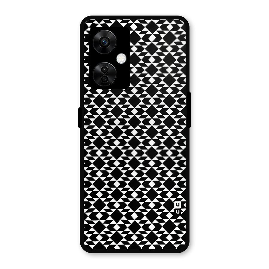 Black White Diamond Abstract Metal Back Case for OnePlus Nord CE 3 Lite