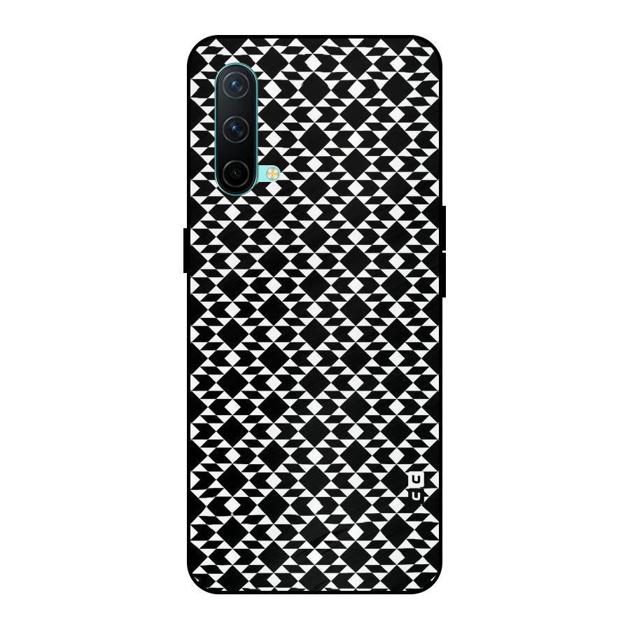 Black White Diamond Abstract Metal Back Case for OnePlus Nord CE 5G