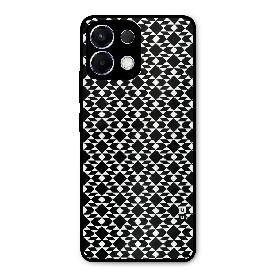 Black White Diamond Abstract Metal Back Case for Oppo K13
