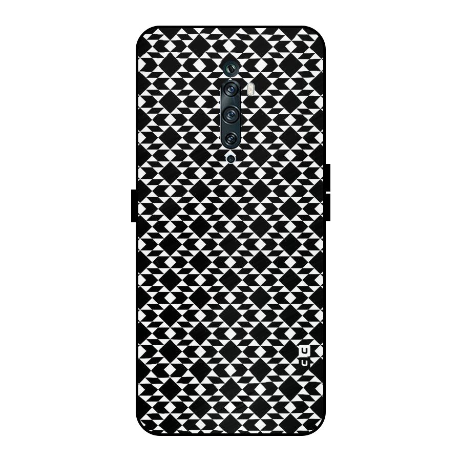 Black White Diamond Abstract Metal Back Case for Oppo Reno2 Z