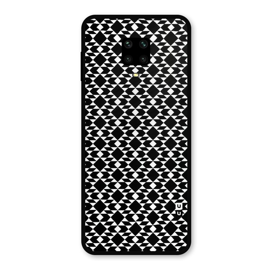 Black White Diamond Abstract Metal Back Case for Poco M2