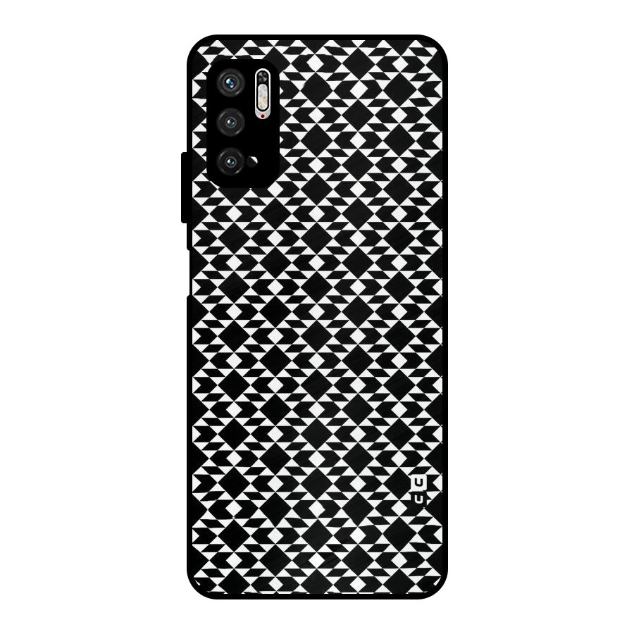 Black White Diamond Abstract Metal Back Case for Poco M3 Pro 5G
