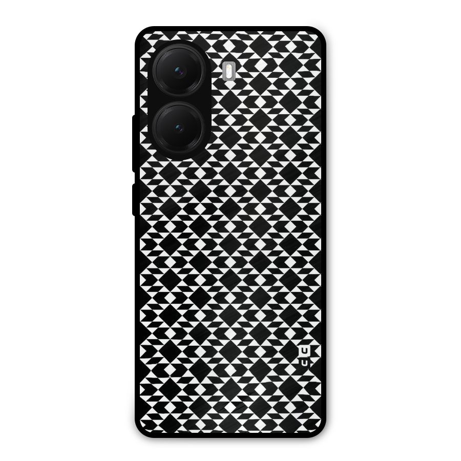 Black White Diamond Abstract Metal Back Case for Poco X7 Pro