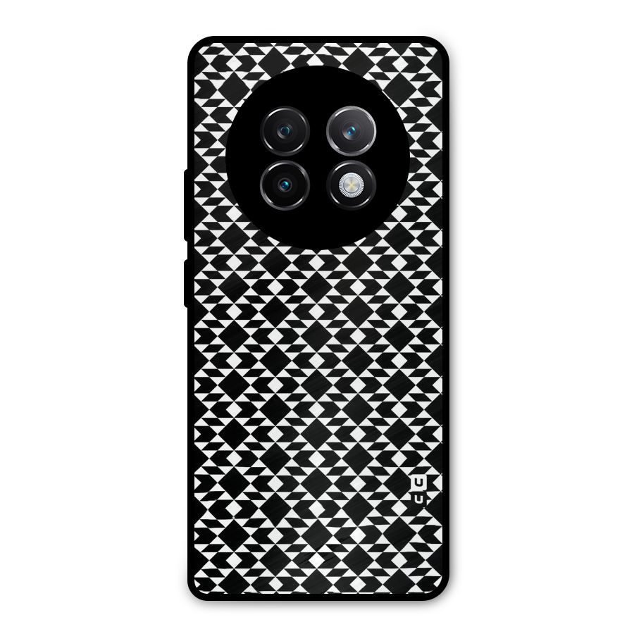 Black White Diamond Abstract Metal Back Case for Realme 13 Plus