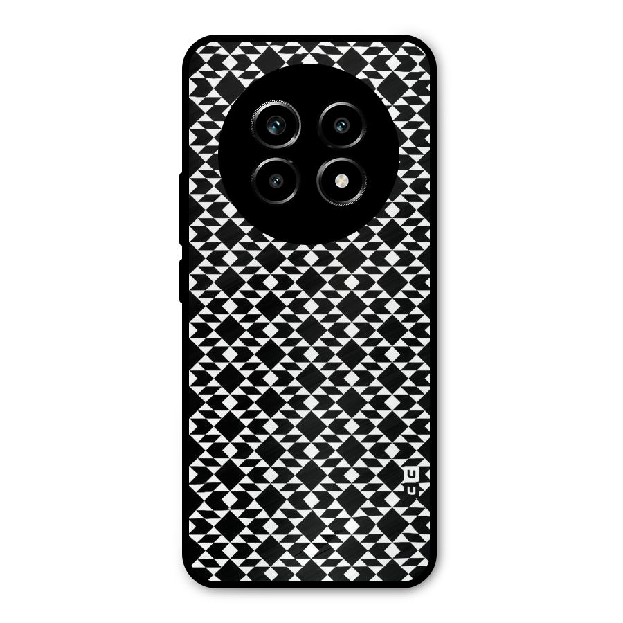 Black White Diamond Abstract Metal Back Case for Realme 14 Pro Lite