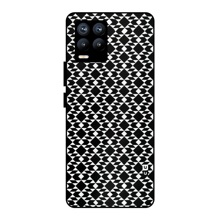 Black White Diamond Abstract Metal Back Case for Realme 8 Pro