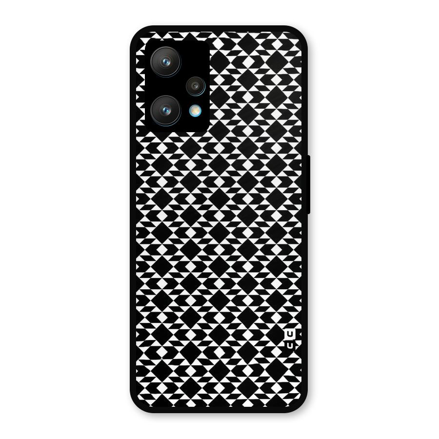 Black White Diamond Abstract Metal Back Case for Realme 9