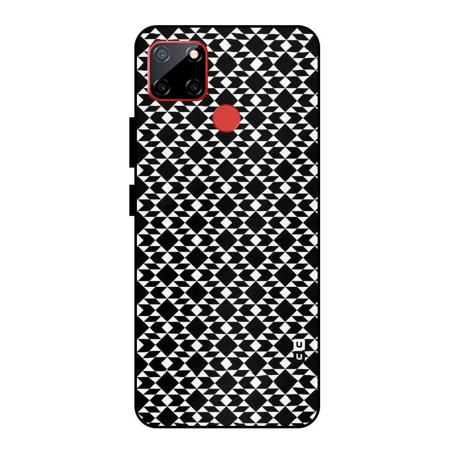 Black White Diamond Abstract Metal Back Case for Realme C12