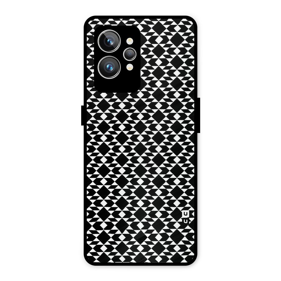 Black White Diamond Abstract Metal Back Case for Realme GT2 Pro