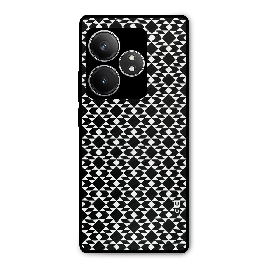 Black White Diamond Abstract Metal Back Case for Realme GT 6T