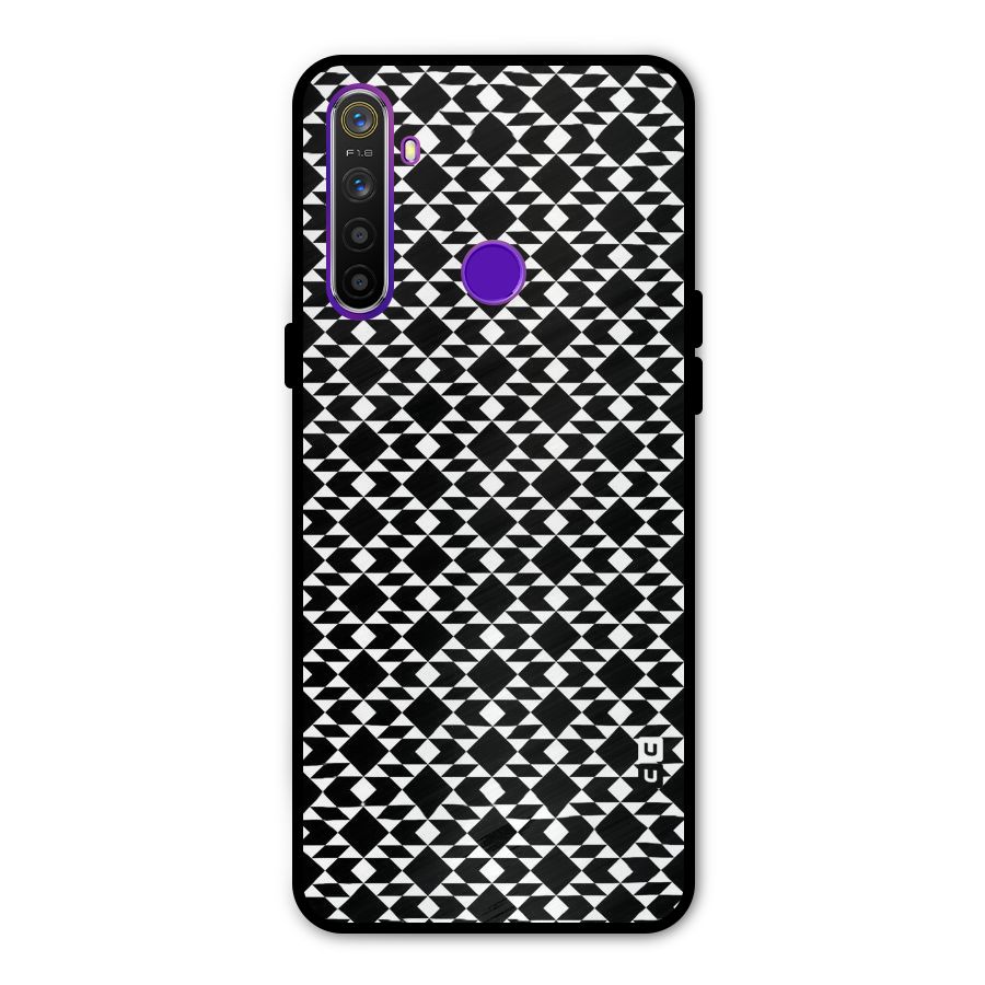Black White Diamond Abstract Metal Back Case for Realme Narzo 10