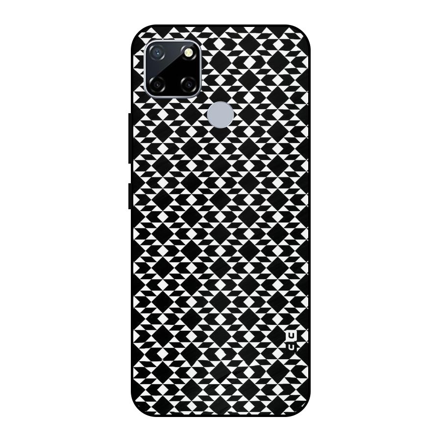 Black White Diamond Abstract Metal Back Case for Realme Narzo 20