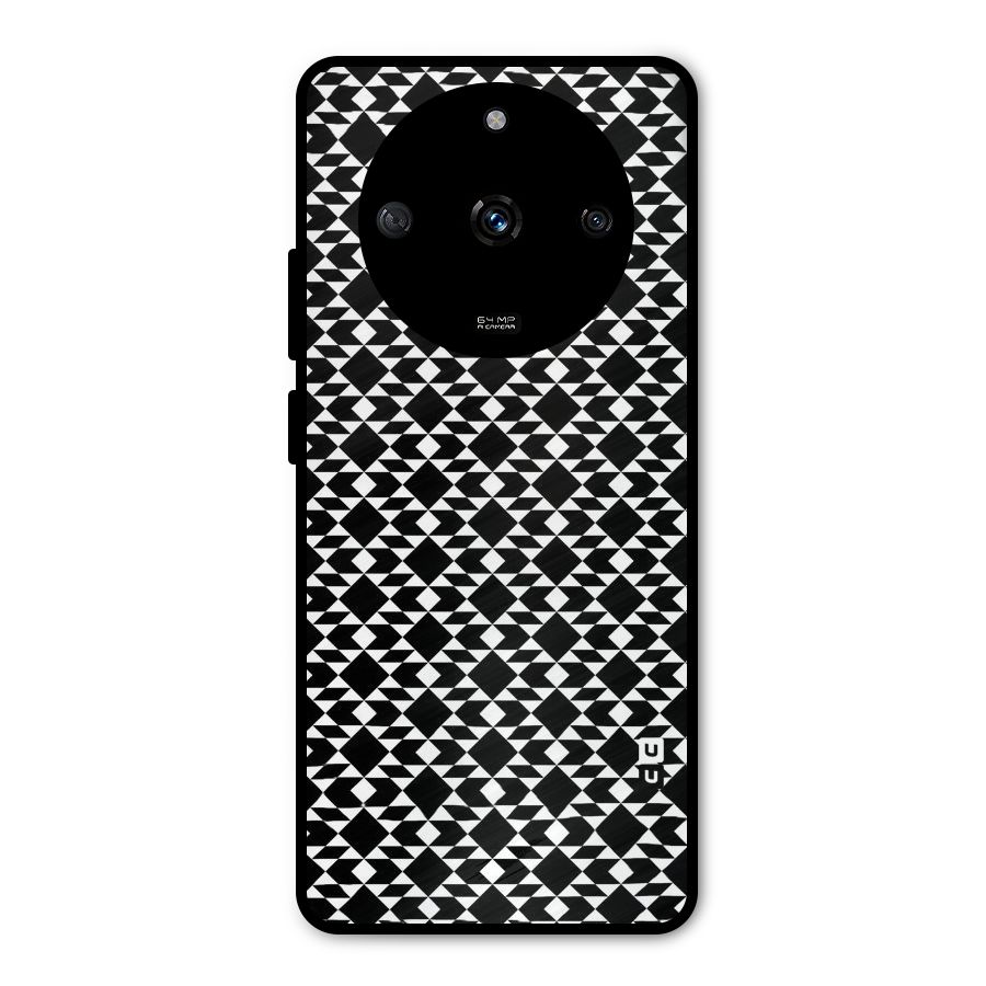 Black White Diamond Abstract Metal Back Case for Realme Narzo 60 5G