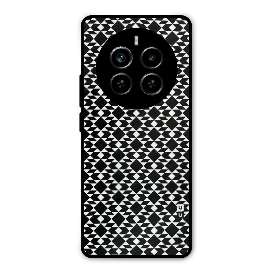 Black White Diamond Abstract Metal Back Case for Realme P1 Pro