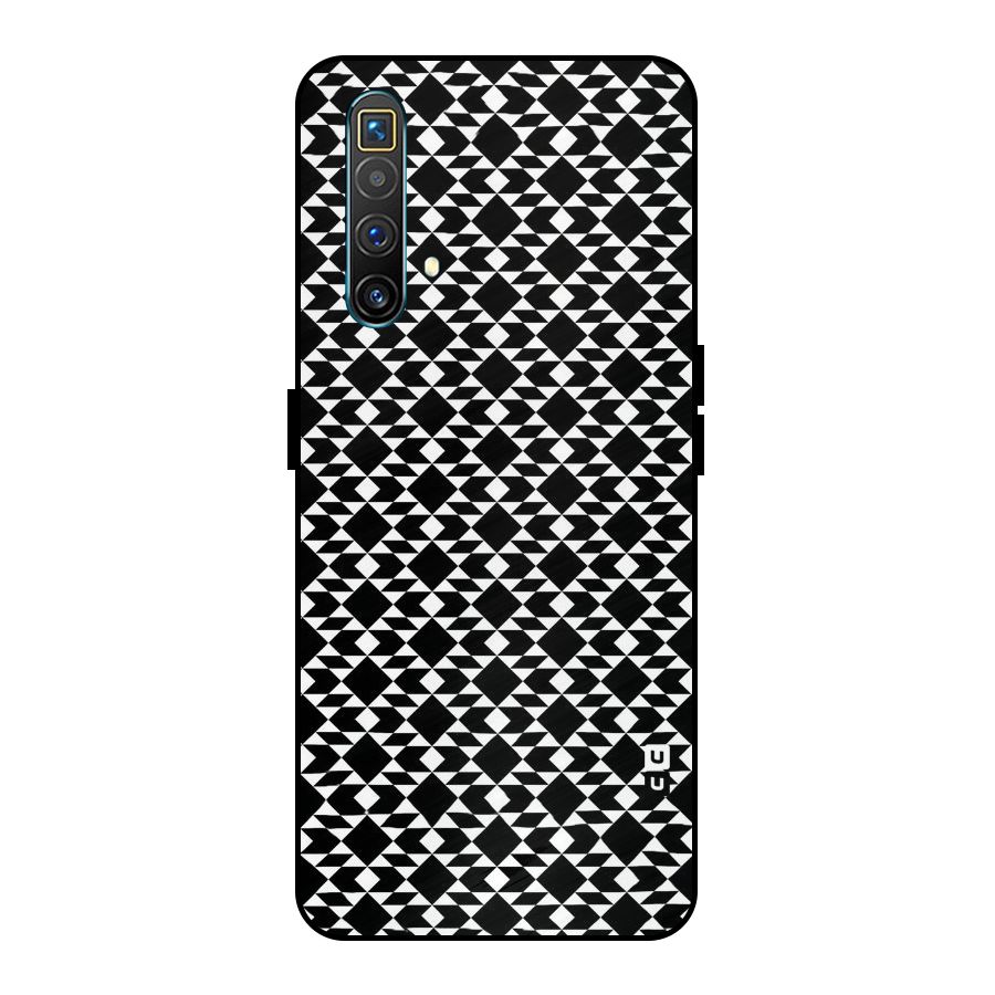 Black White Diamond Abstract Metal Back Case for Realme X3 SuperZoom