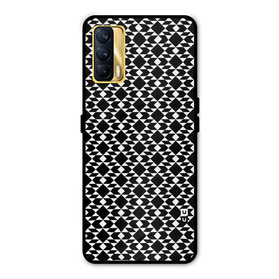 Black White Diamond Abstract Metal Back Case for Realme X7